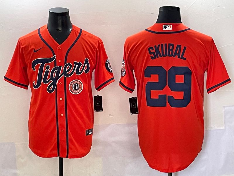 Men 2025 Detroit Tigers #29 Skubal Orange Game Nike MLB Jersey style 6
